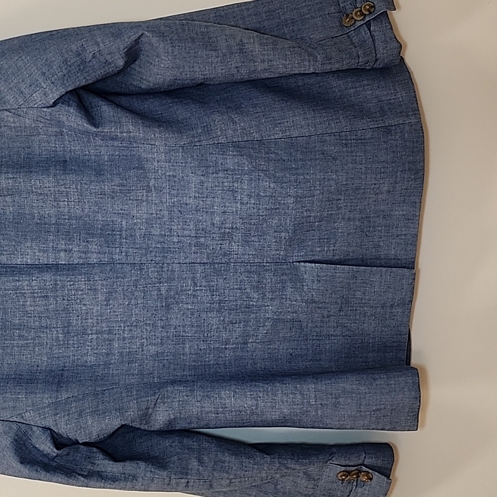 J. Crew 100% Cotton Chambray Holland blazer Light Blue Single-Button Preppy Sz 8 - Picture 10 of 16
